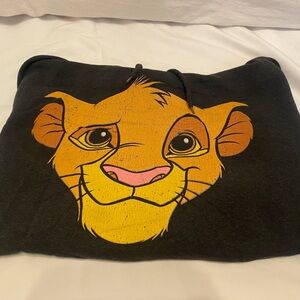 Simba graphic black hoodie. NO POCKET